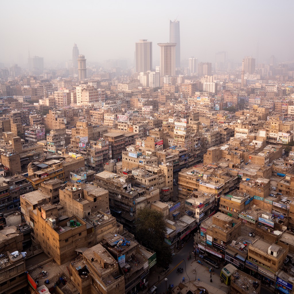 AI-generated illustration of Karachi Central District