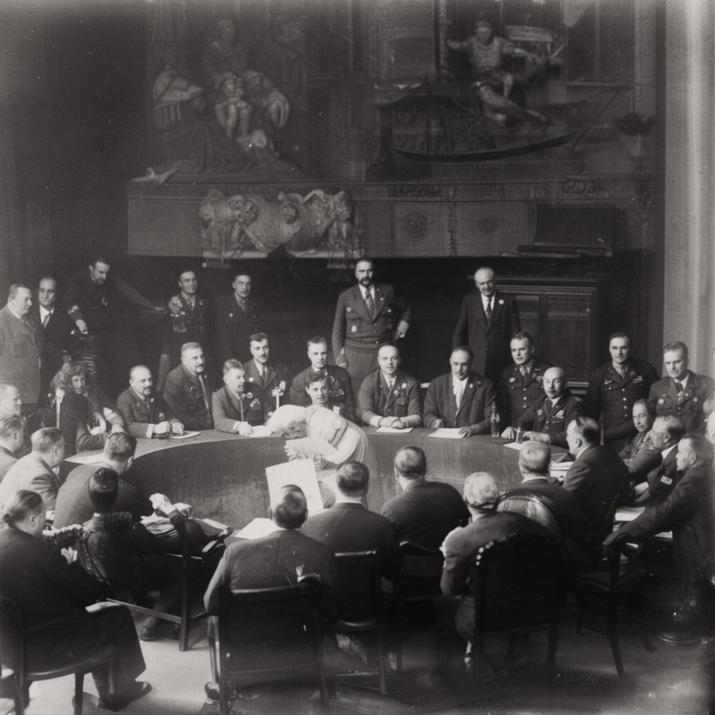 AI-generated illustration of Grand Council of Fascism
