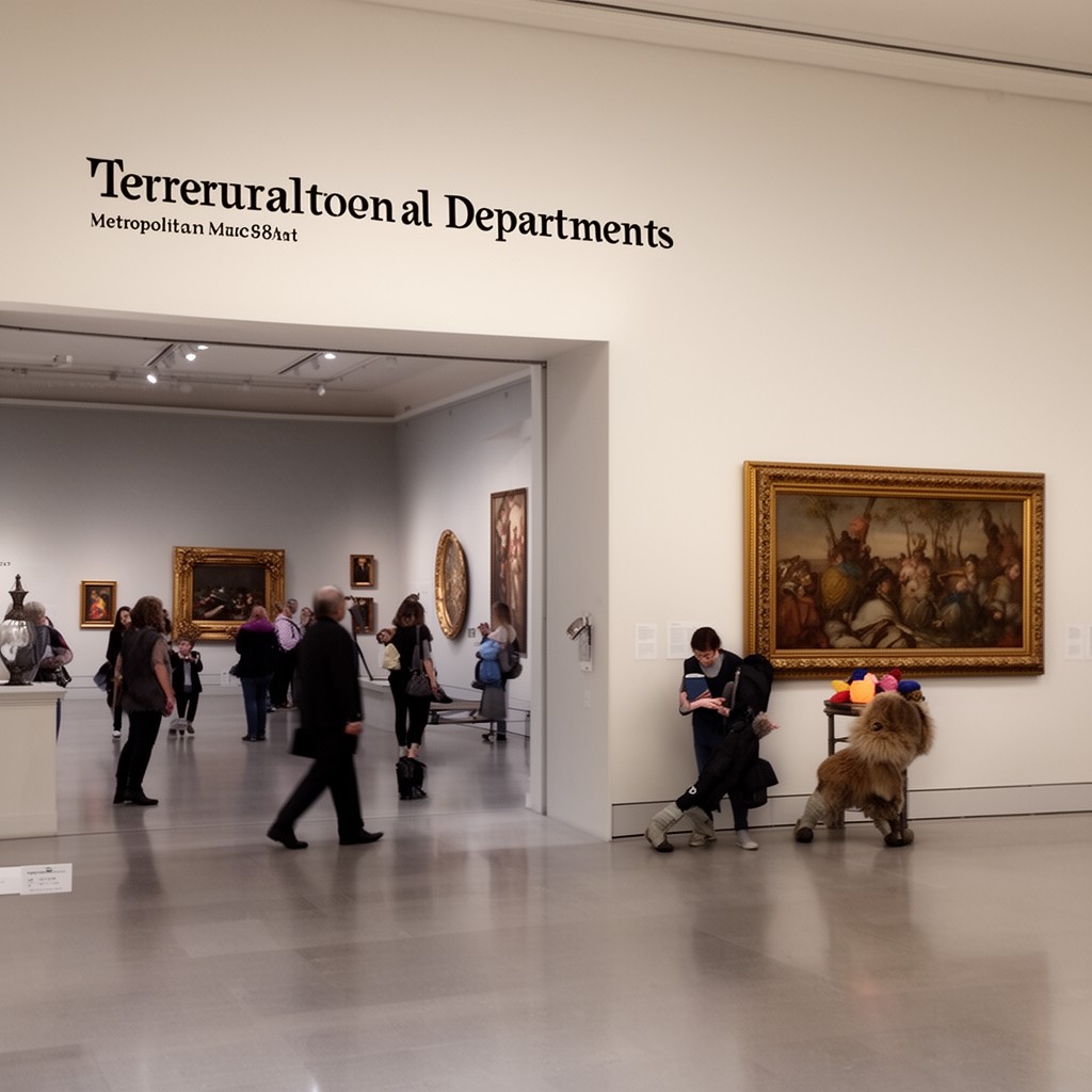 AI-generated illustration of curatorial departments of the Metropolitan Museum of Art