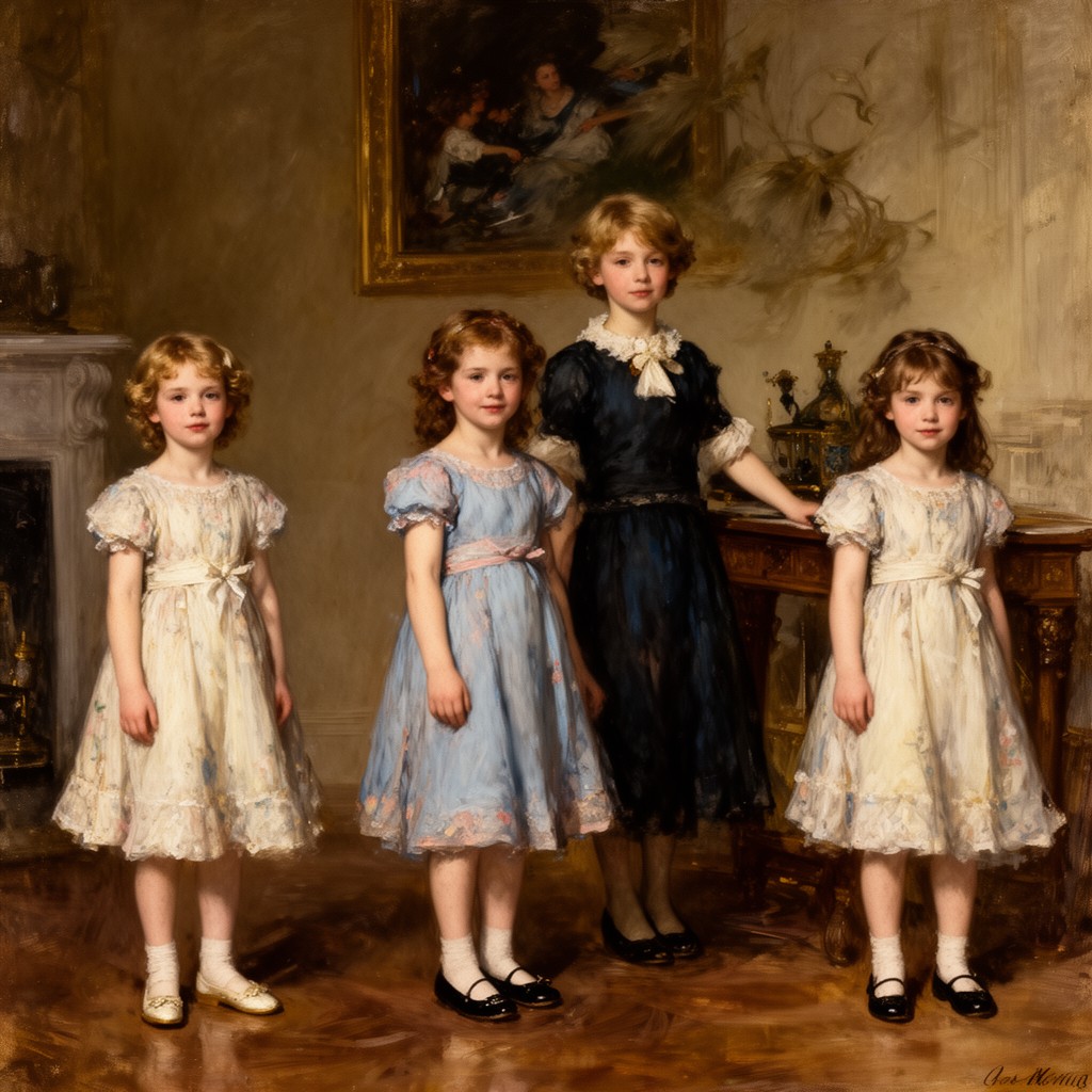 AI-generated illustration of The Daughters of Edward Darley Boit