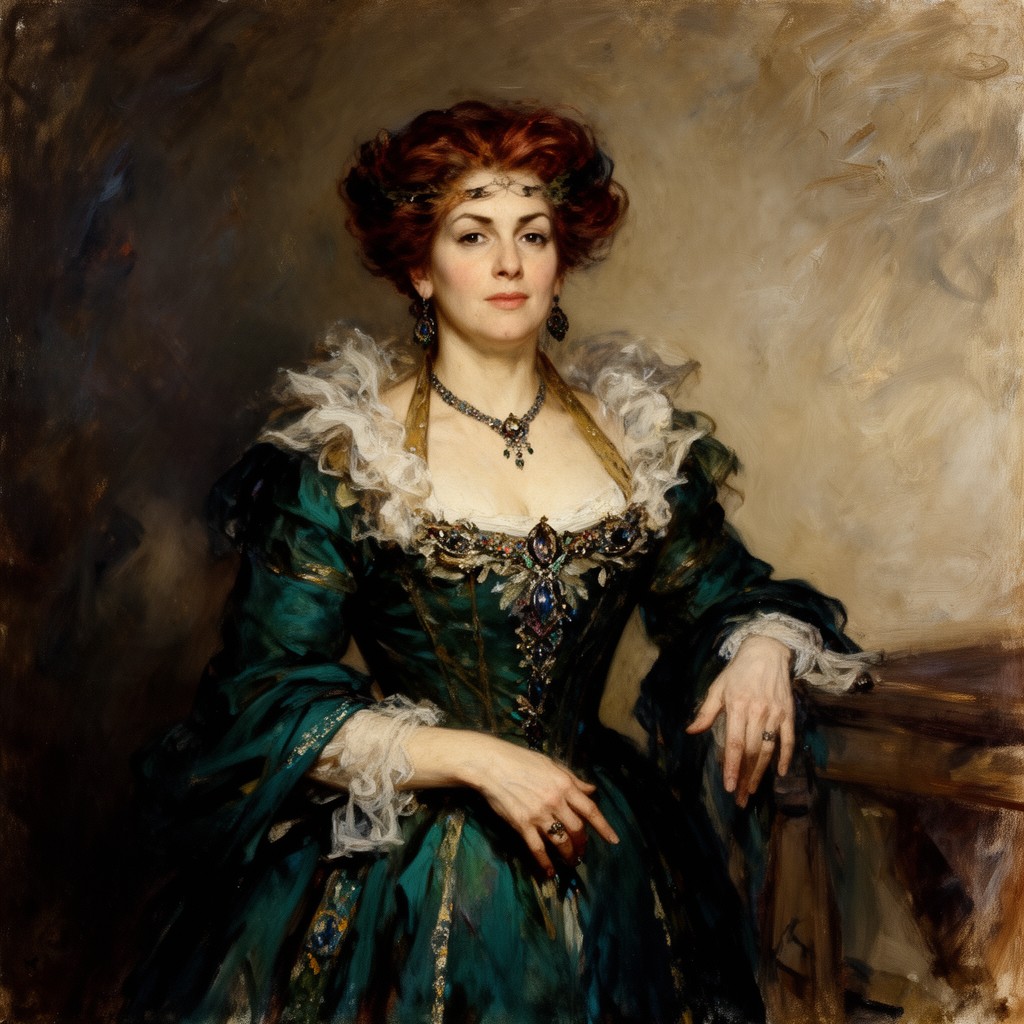 AI-generated illustration of Ellen Terry as Lady Macbeth