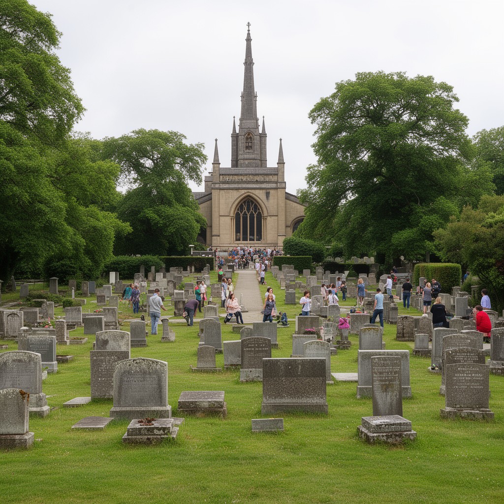 AI-generated illustration of Brookwood Cemetery, Surrey, England