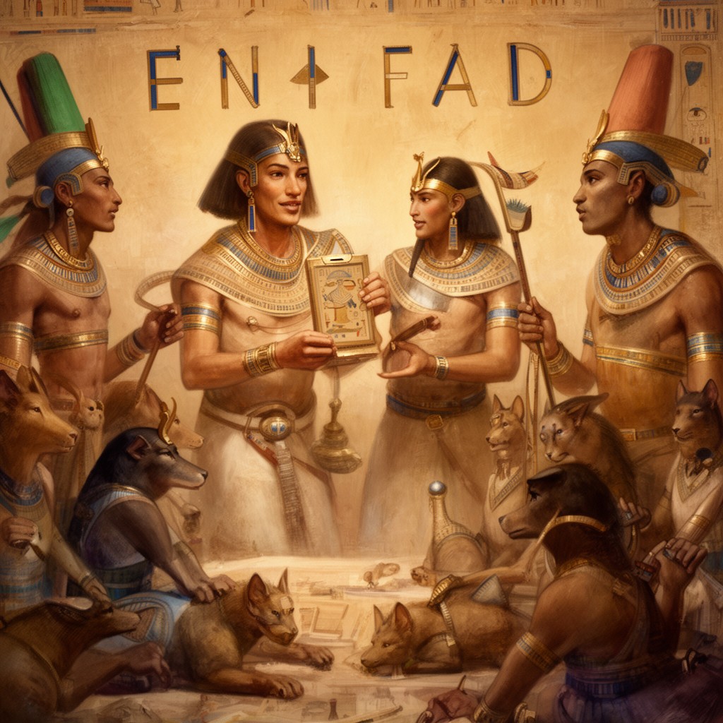 AI-generated illustration of Ennead of Heliopolis