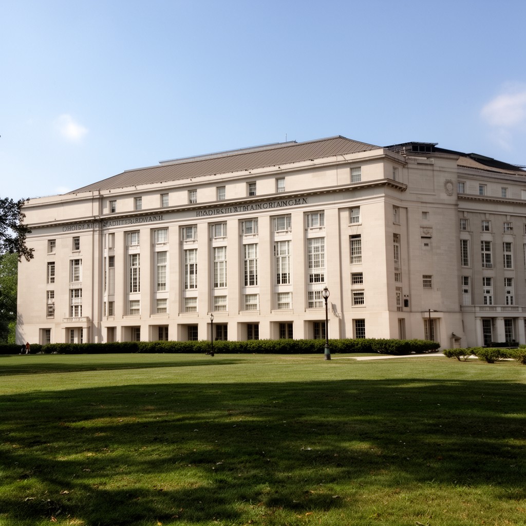 AI-generated illustration of Original Headquarters Building