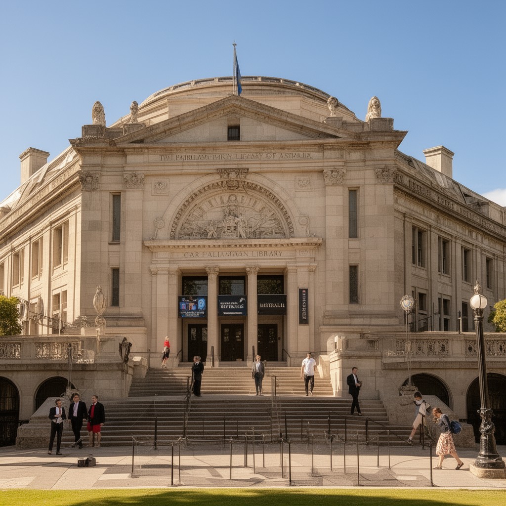 AI-generated illustration of Parliamentary Library of Australia