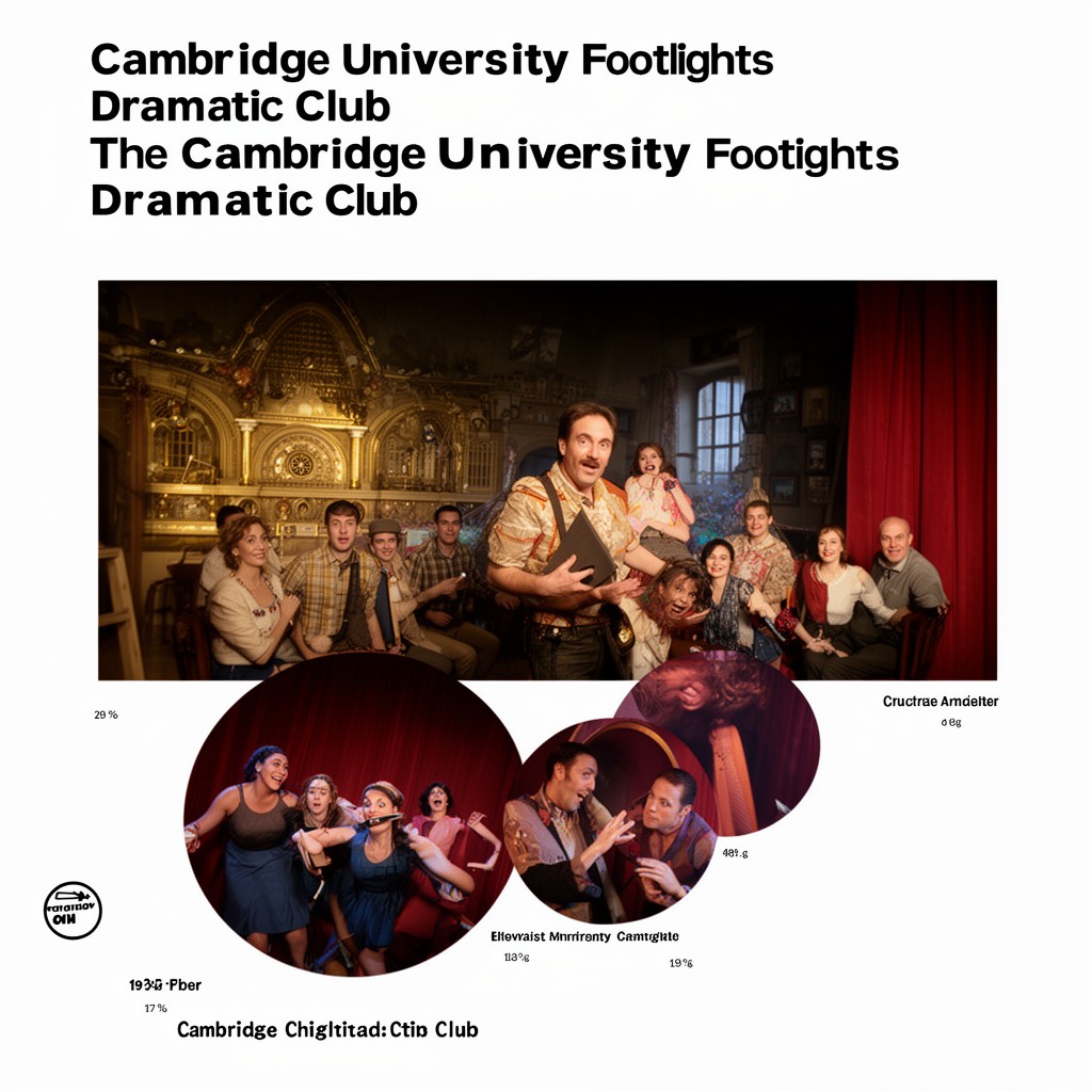 AI-generated illustration of Cambridge University Footlights Dramatic Club