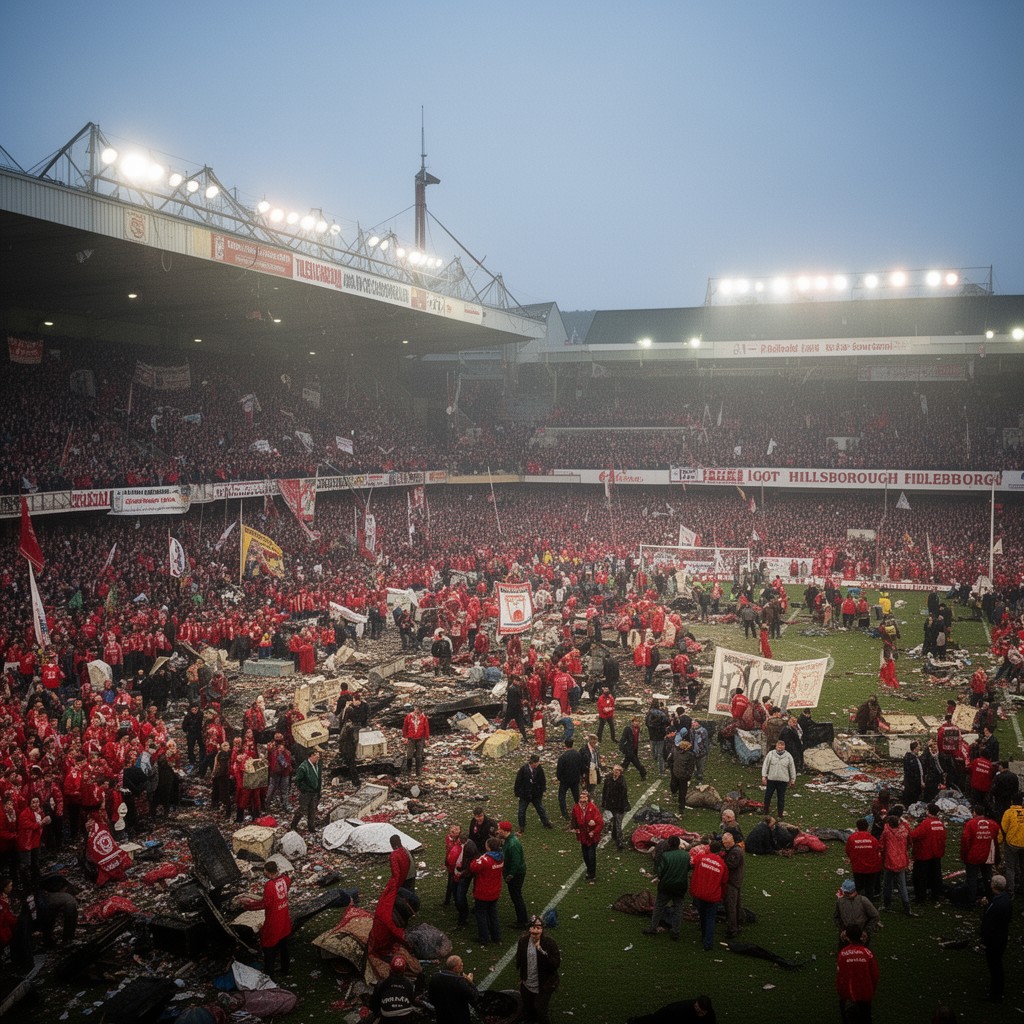 AI-generated illustration of Hillsborough disaster