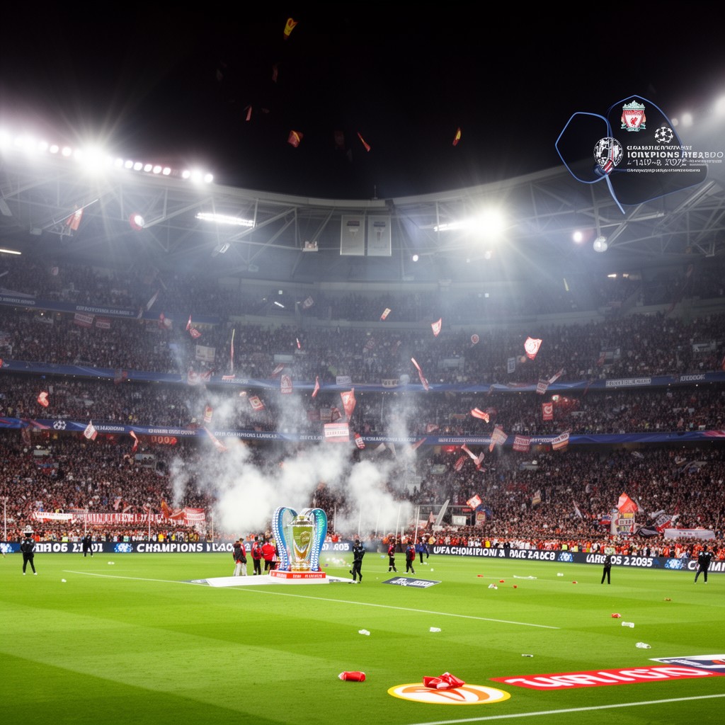 AI-generated illustration of 2005 UEFA Champions League Final in Istanbul