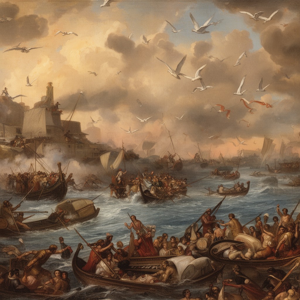 AI-generated illustration of Battle of Actium