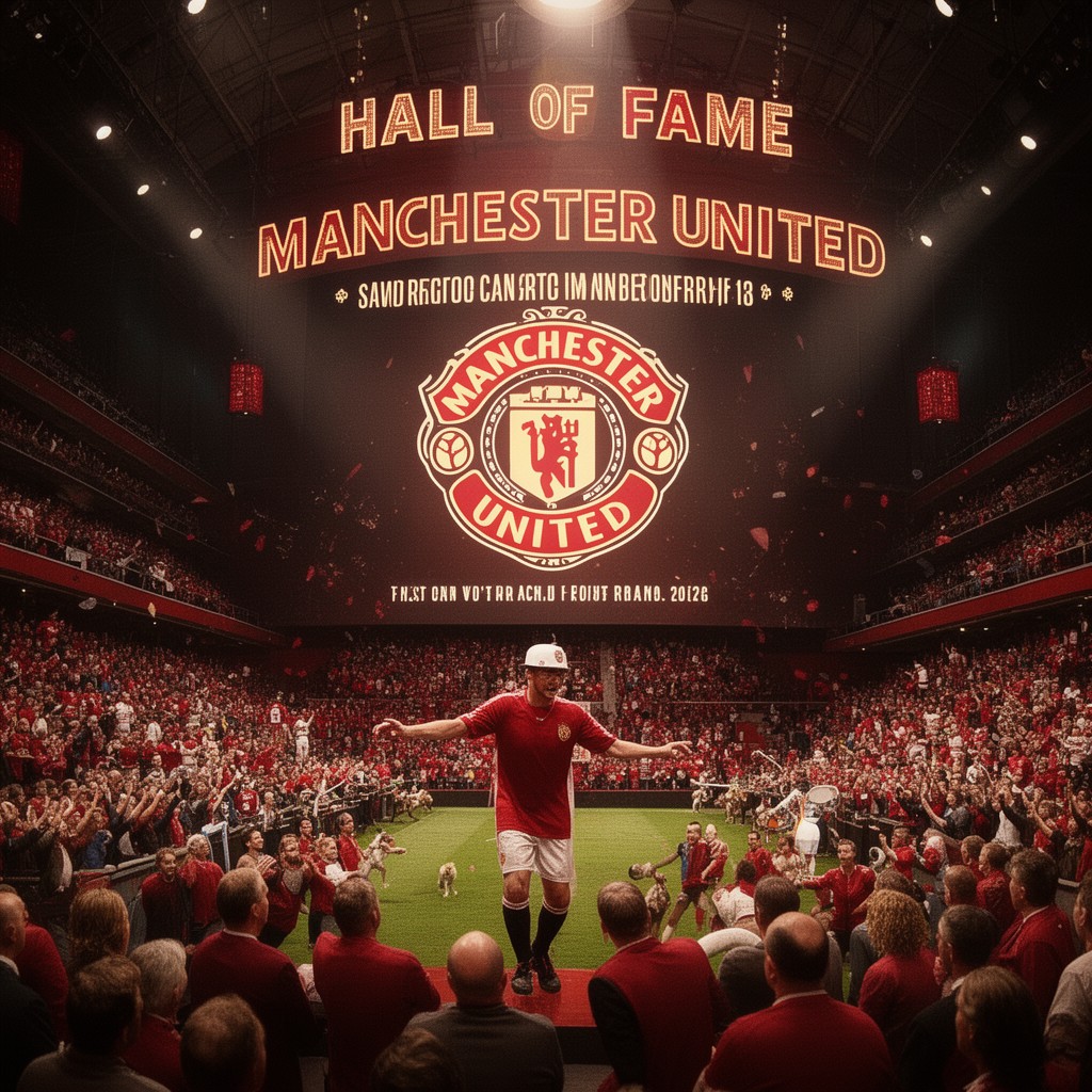 AI-generated illustration of Induction into Manchester United Hall of Fame