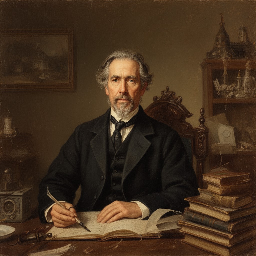 AI-generated illustration of Charles Dickens