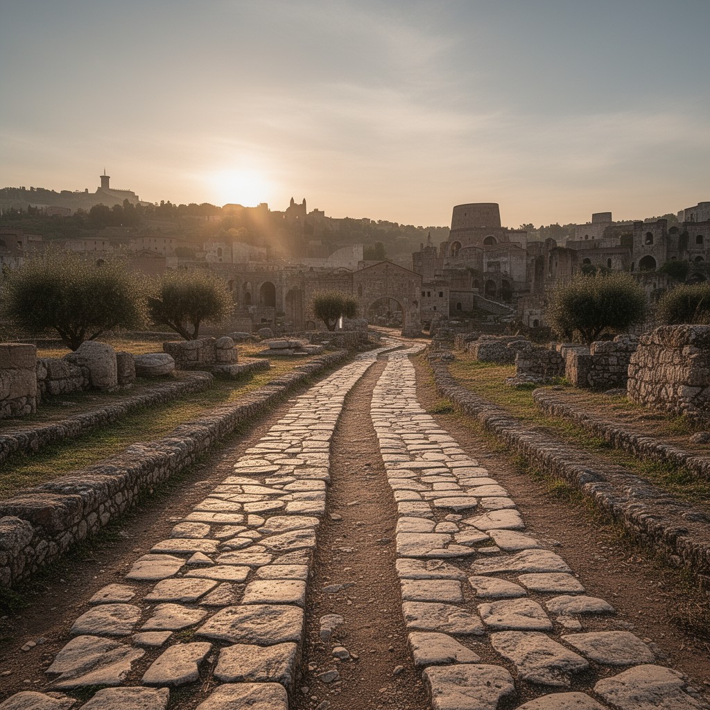 AI-generated illustration of Roman roads