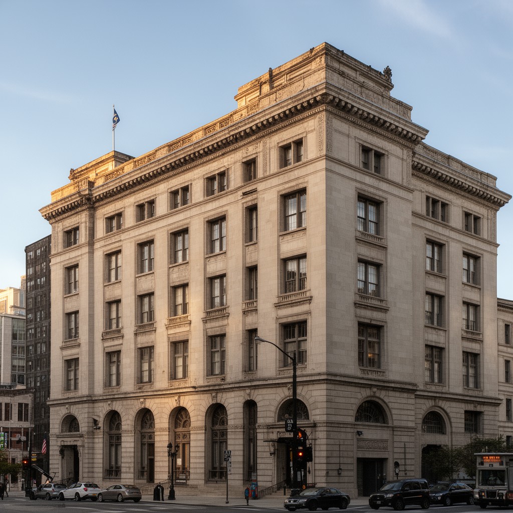 AI-generated illustration of Poughkeepsie United States Post Office and Custom House