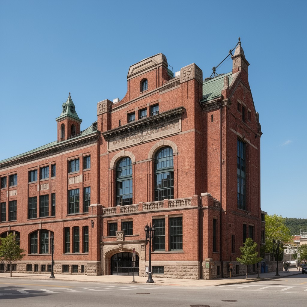 AI-generated illustration of Oswego Armory