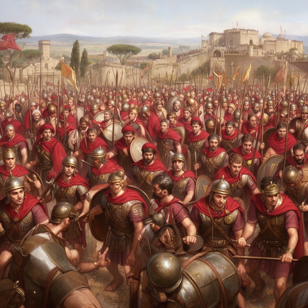 AI-generated illustration of Roman legion