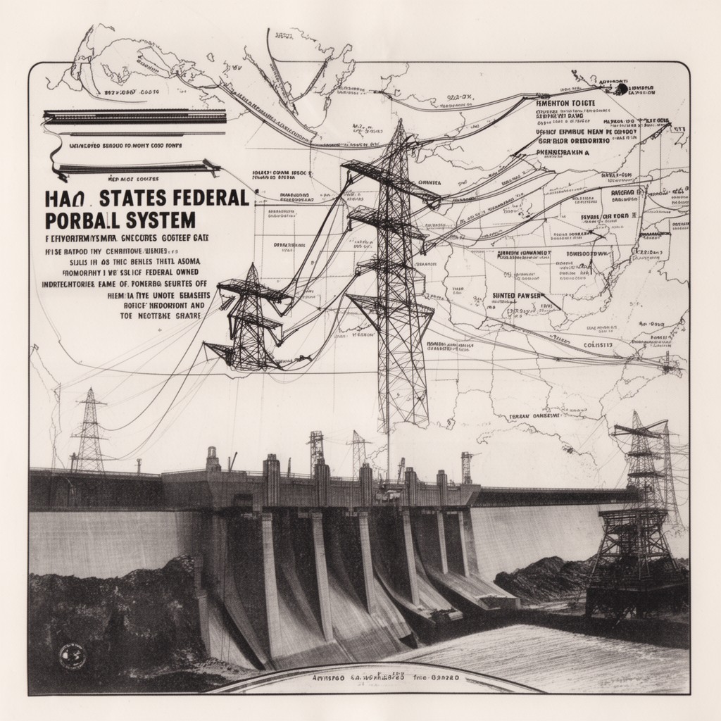 AI-generated illustration of United States federal power system