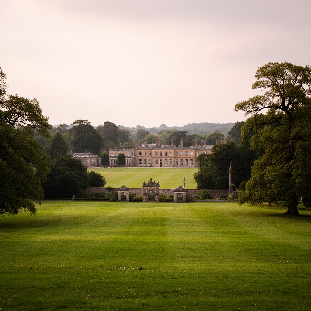 AI-generated illustration of Wimpole Hall landscape