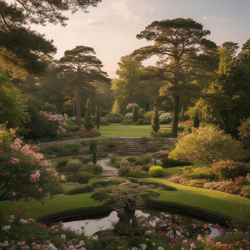 AI-generated illustration of Claremont Landscape Garden