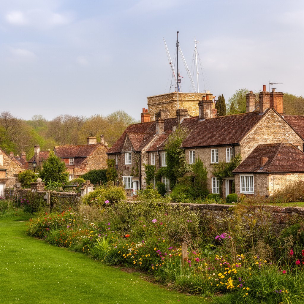 AI-generated illustration of Fenstanton, Huntingdonshire, England
