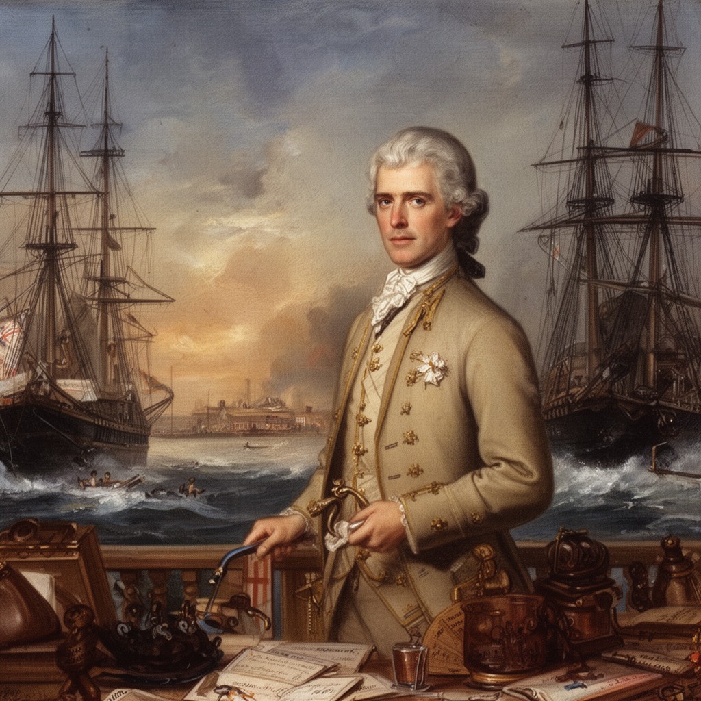 AI-generated illustration of Edward Hawke was commander of the British fleet