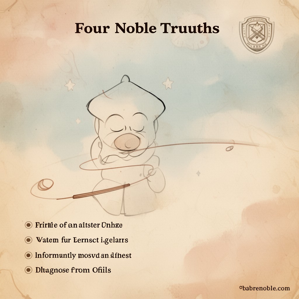 AI-generated illustration of Four Noble Truths
