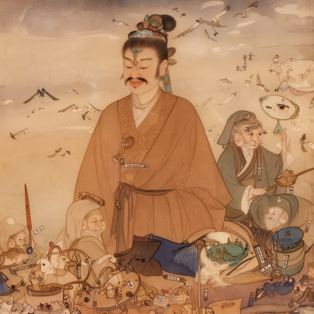 AI-generated illustration of Tripitaka