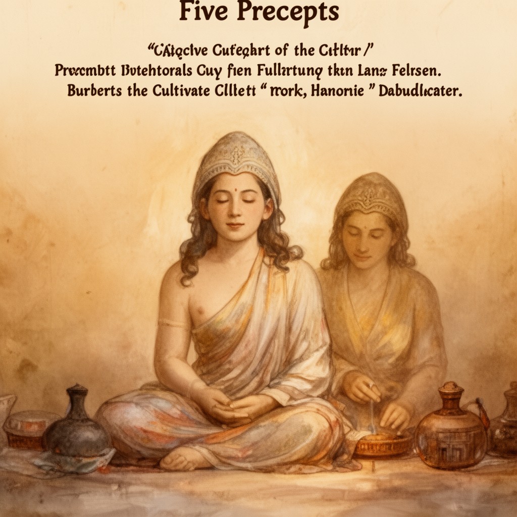 AI-generated illustration of Five Precepts