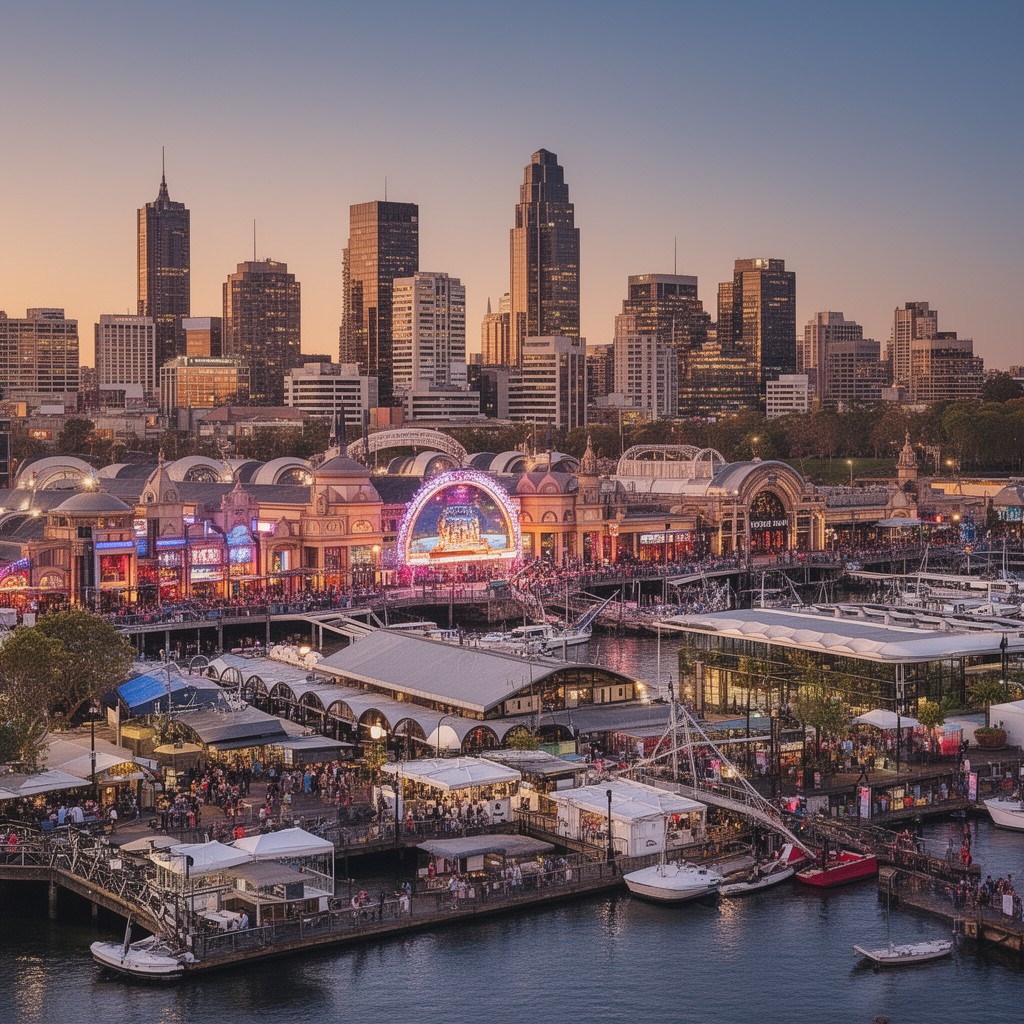 AI-generated illustration of Darling Harbour