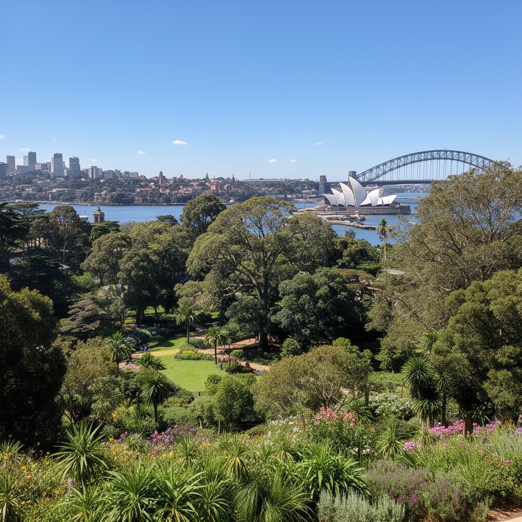 AI-generated illustration of Royal Botanic Garden Sydney