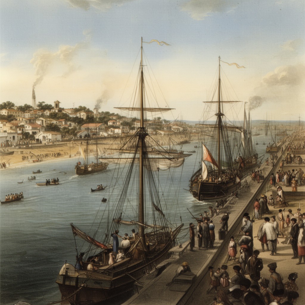 AI-generated illustration of Landing of the First Fleet