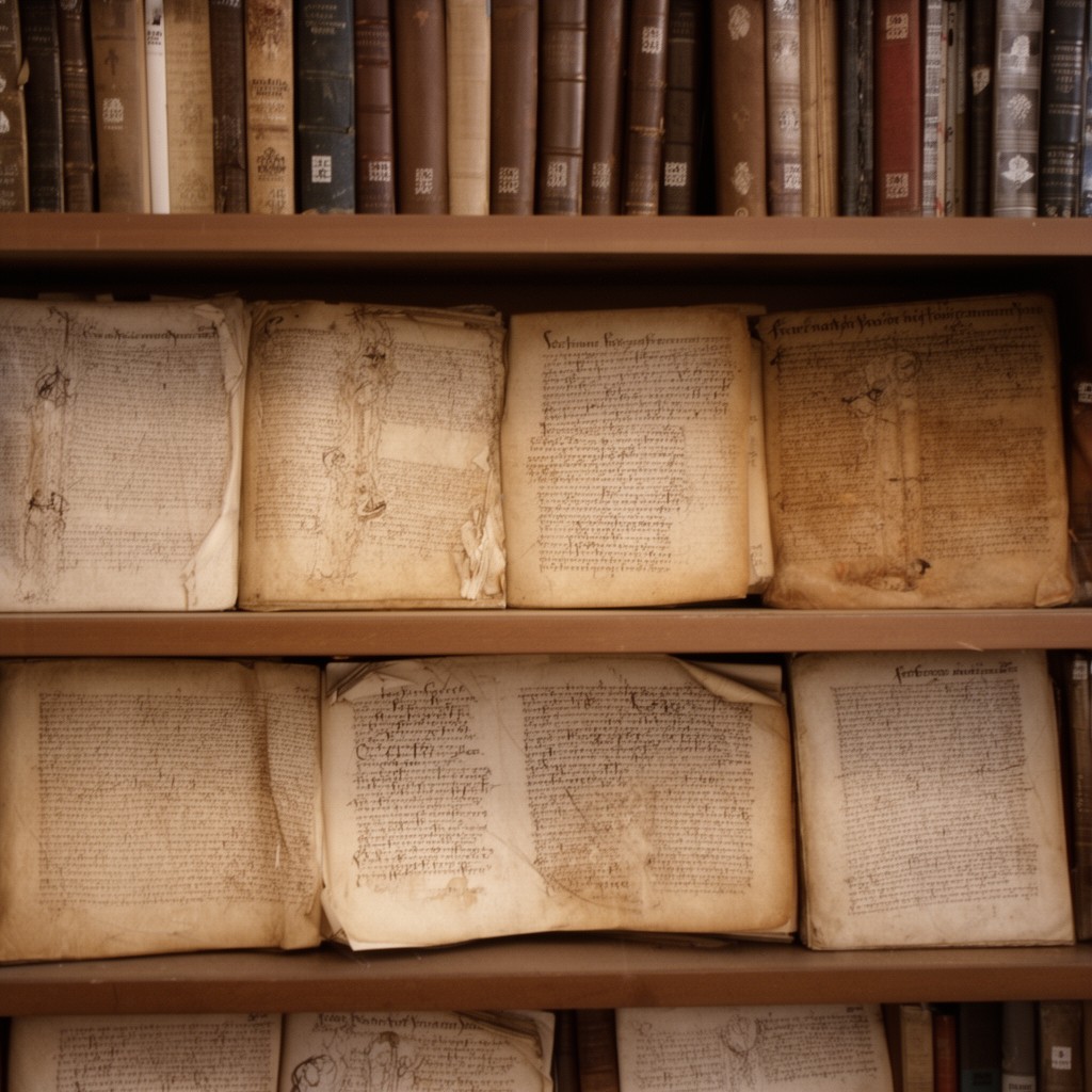AI-generated illustration of New Testament manuscripts