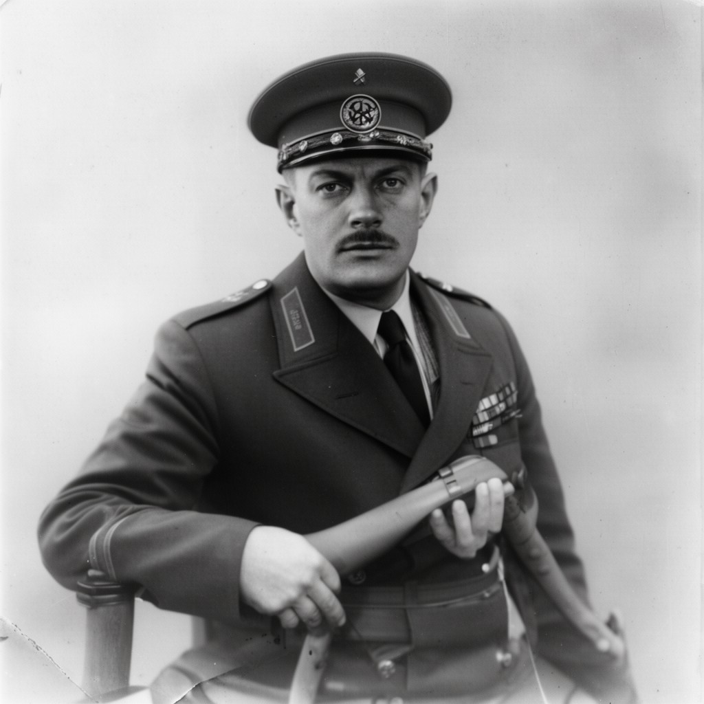 AI-generated illustration of Hans Langsdorff