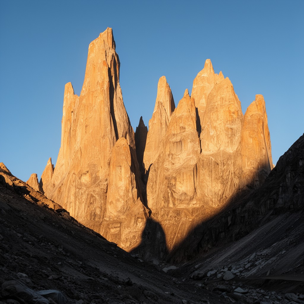 AI-generated illustration of Trango Towers