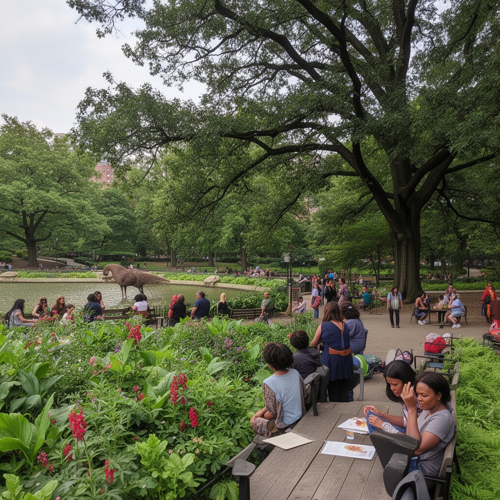 AI-generated illustration of Bronx Park