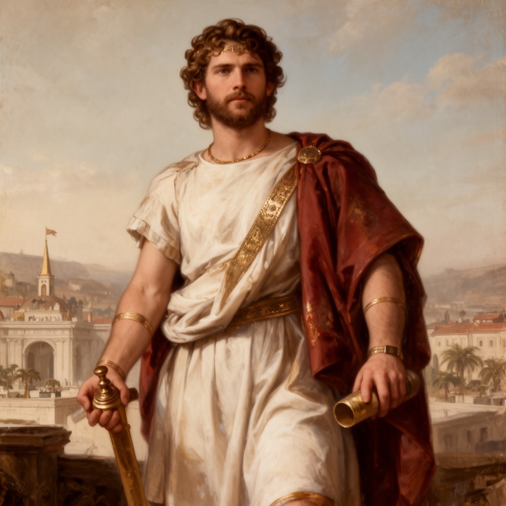 AI-generated illustration of Roman emperor Constantine the Great