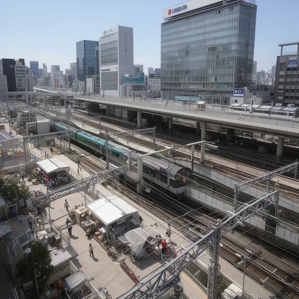 AI-generated illustration of Umeda Station (Osaka Metro)