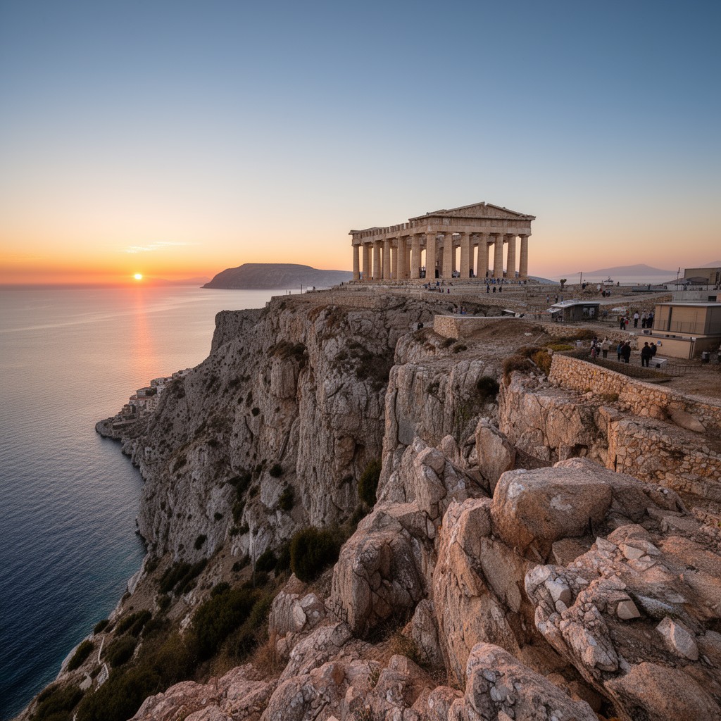 AI-generated illustration of Cape Sounion