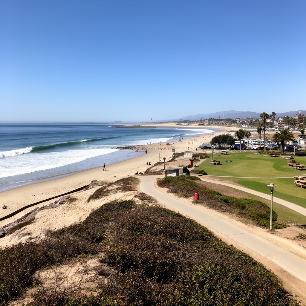 AI-generated illustration of Leadbetter Beach