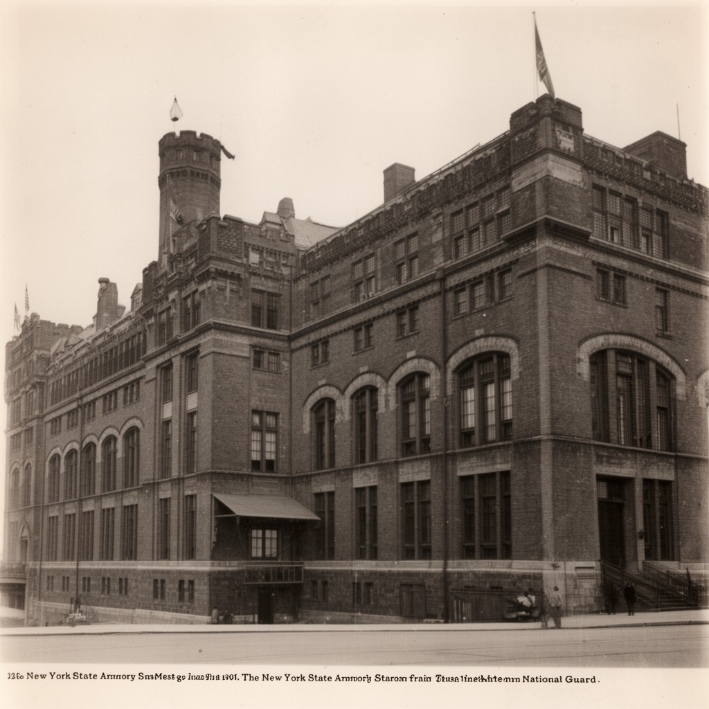 AI-generated illustration of New York State armory system