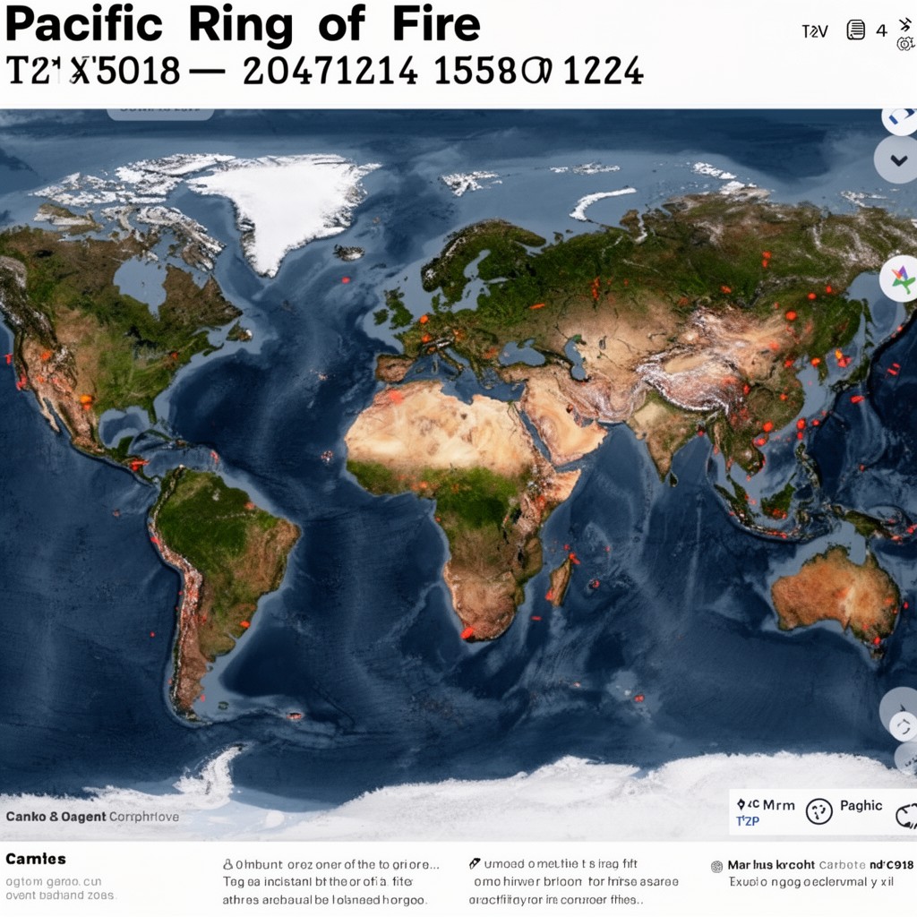 AI-generated illustration of Pacific Ring of Fire