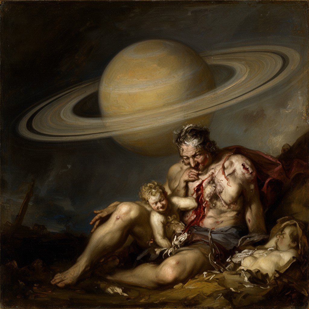 AI-generated illustration of Saturn Devouring His Son