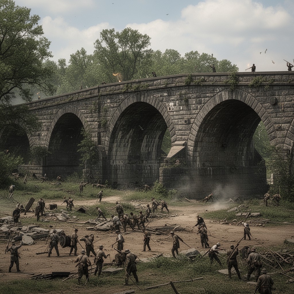 AI-generated illustration of Burnside Bridge
