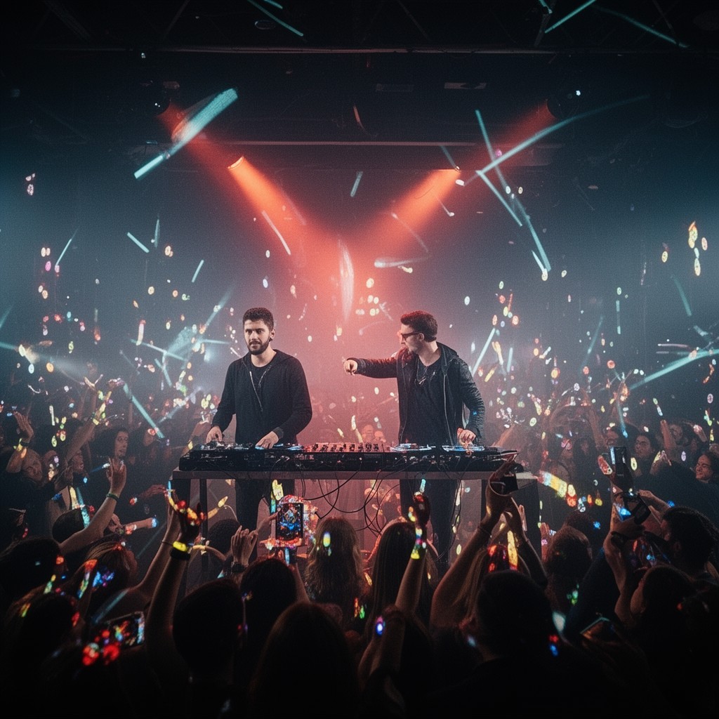AI-generated illustration of The Chainsmokers