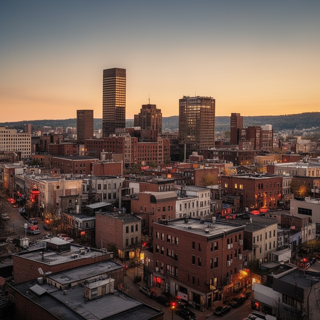 AI-generated illustration of Utica, New York