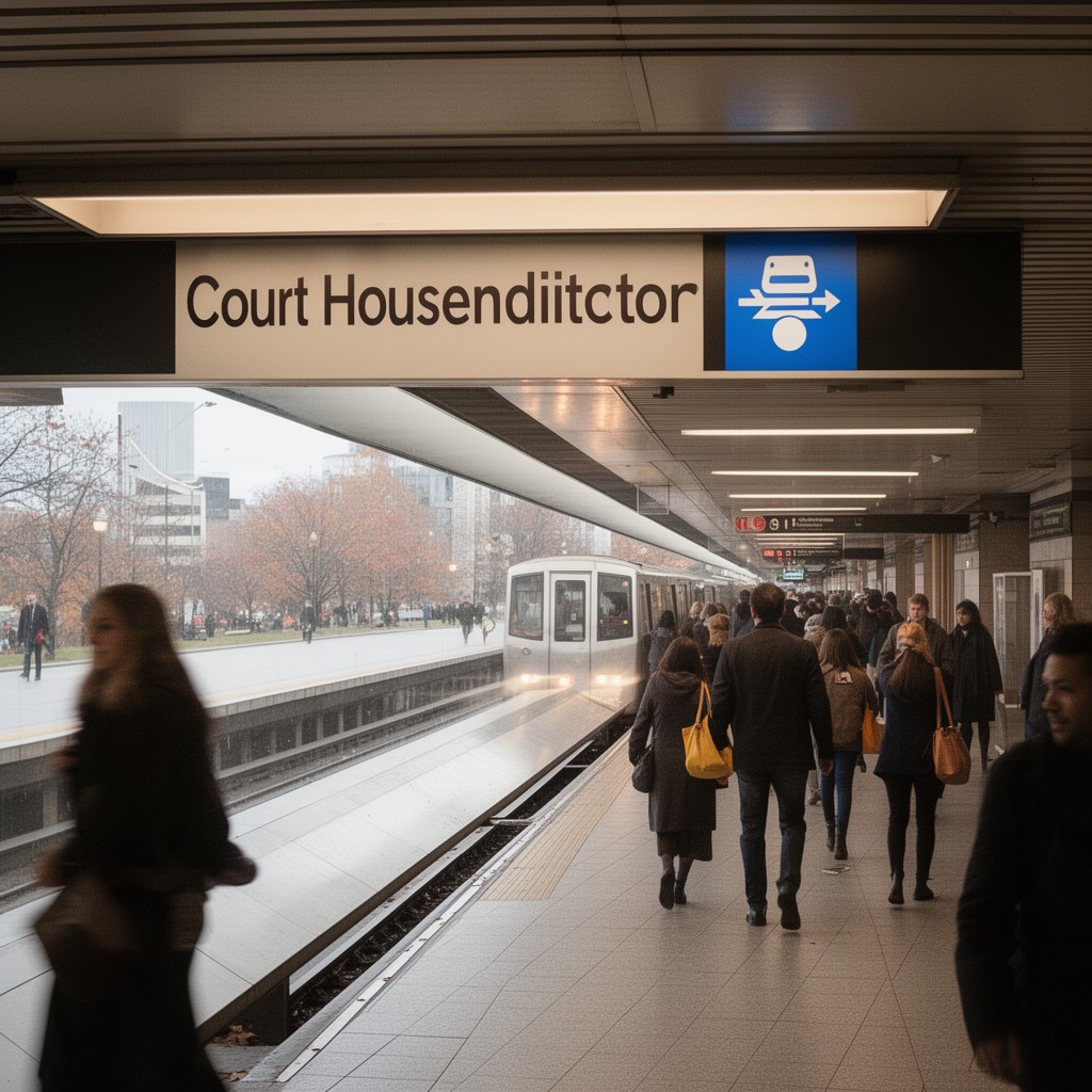 AI-generated illustration of Court House station
