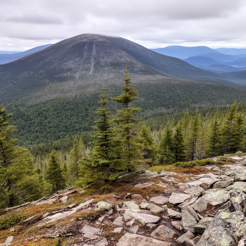 AI-generated illustration of Dix Mountain Wilderness Area