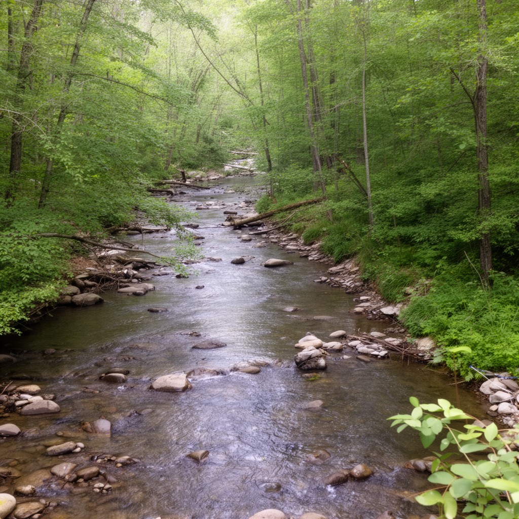 AI-generated illustration of Muscoot River