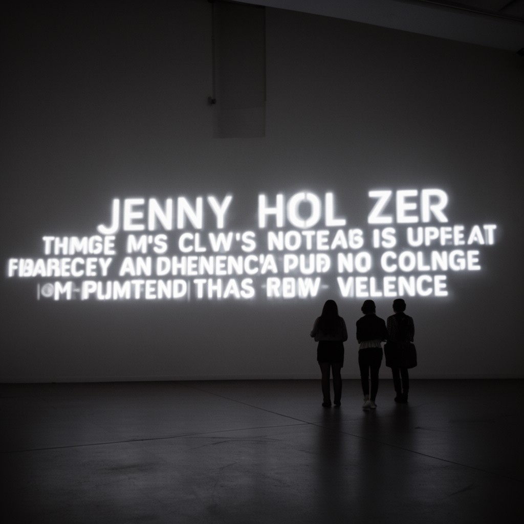 AI-generated illustration of Jenny Holzer
