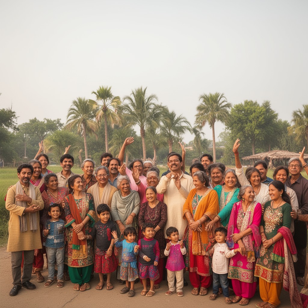 AI-generated illustration of Gujarati people