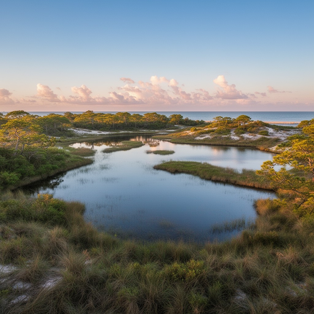 AI-generated illustration of Coastal Dune Lakes of South Walton